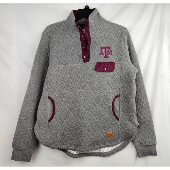 Three Square Other - Three Square Texas A&M Aggies Quilted Snap Pullover Sweatshirt Grey Maroon Med